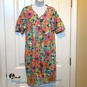 BOMBOM Floral Button Down Dress M